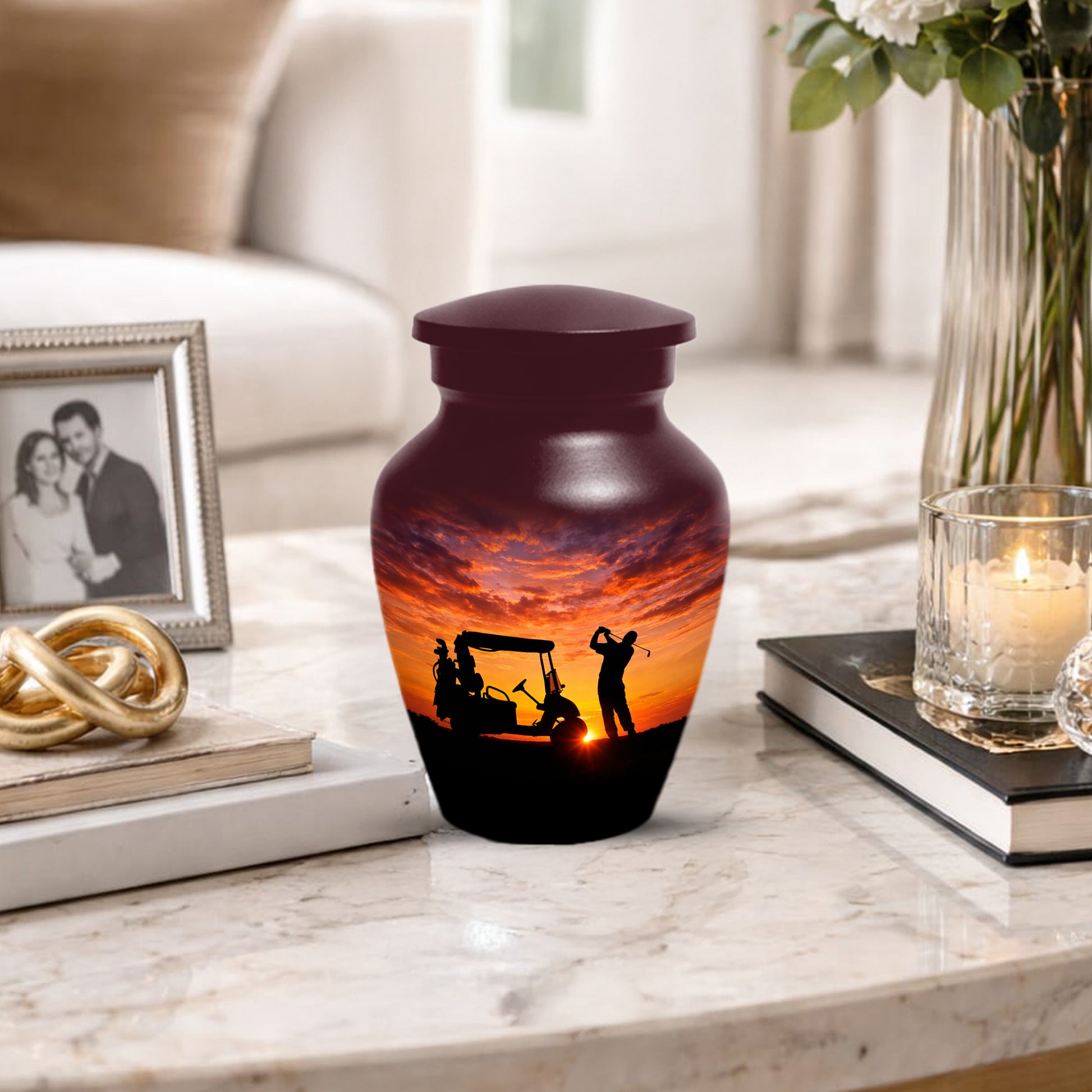 Golf Memorial Urn for Father – Personalized Golf Cremation Urns for Ashes