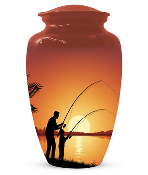 Fishing Urn for Dad, Gone Fishing Urn, Personalized Cremation Urn for Human Ashes