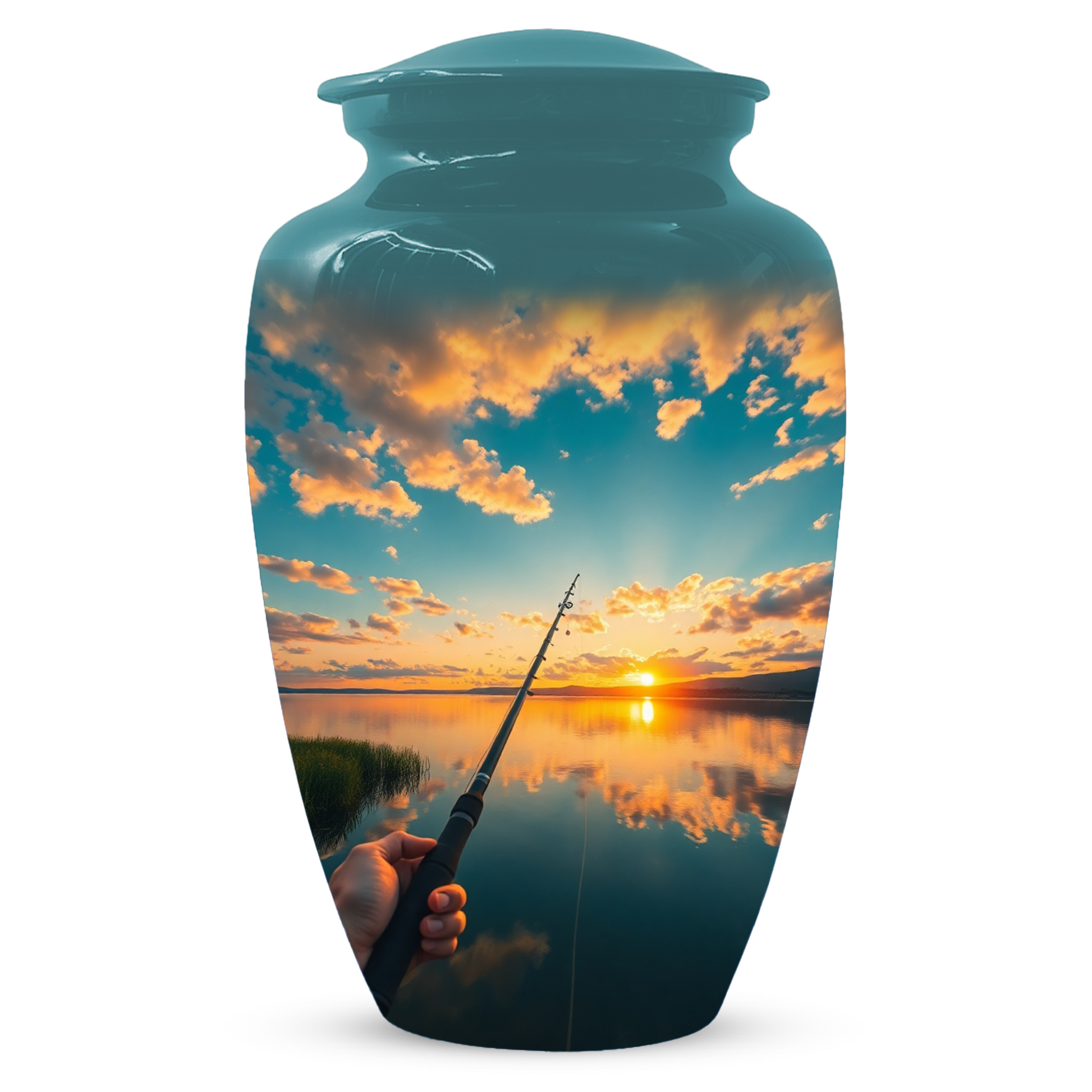 Fishing Urn for Human Ashes | Personalized Gone Fishing Memorial Urn