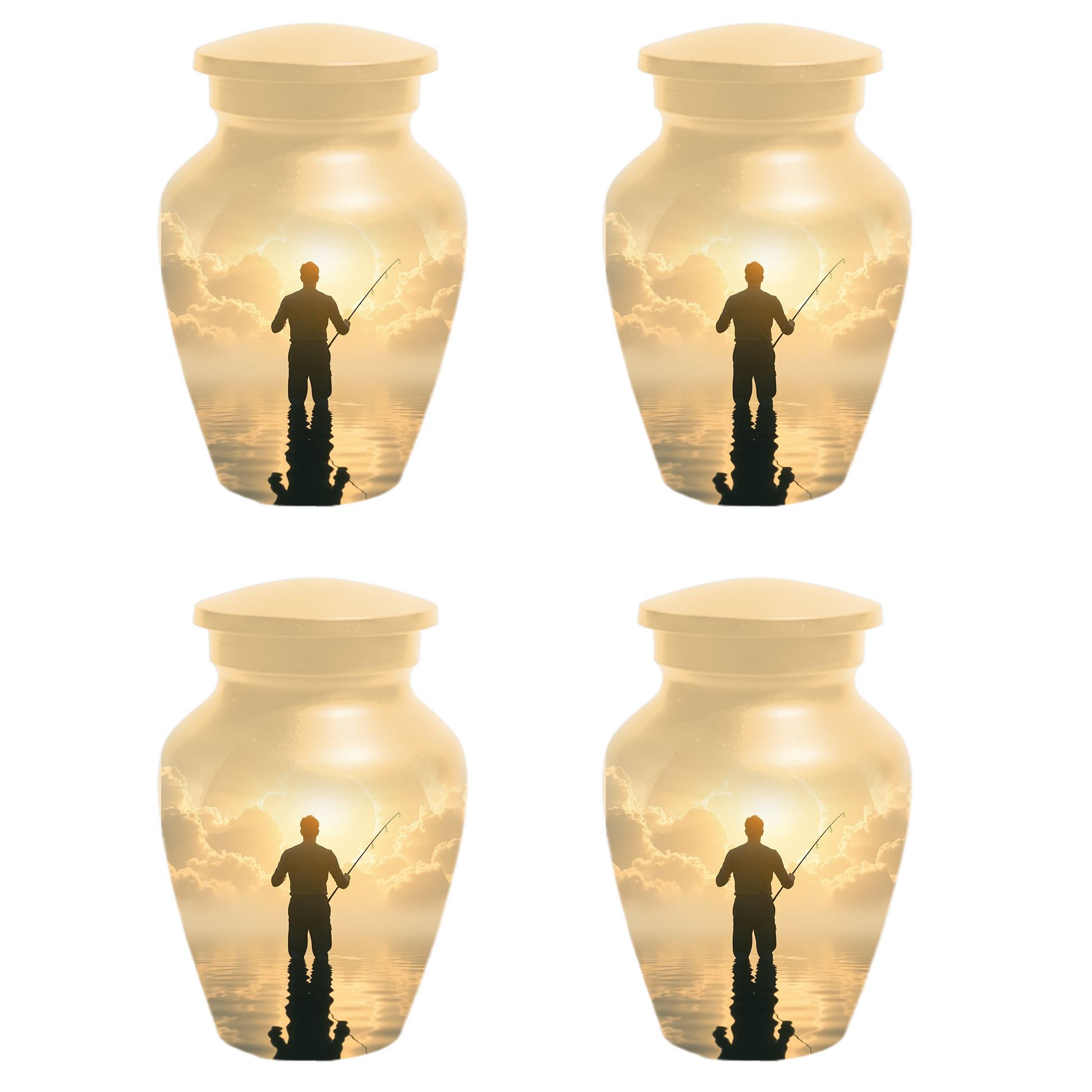 Gone Fishing in Heaven Urn For Dad - Fisherman Cremation Urn For Male Ashes