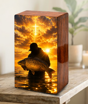 Fishing In Heaven Urn For Male - Hunting Fish Cremation Urns For Dad Ashes