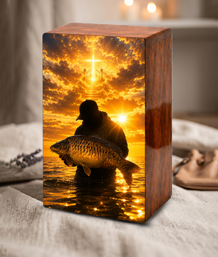 Fishing In Heaven Urn For Male - Hunting Fish Cremation Urns For Dad Ashes