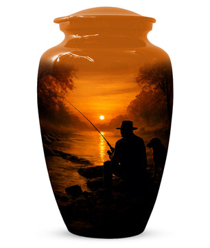 Personalized Fishing Urn for Dad – Gone Fishing Cremation Urns for Ashes | Fishing Memorial Keepsake  for Father