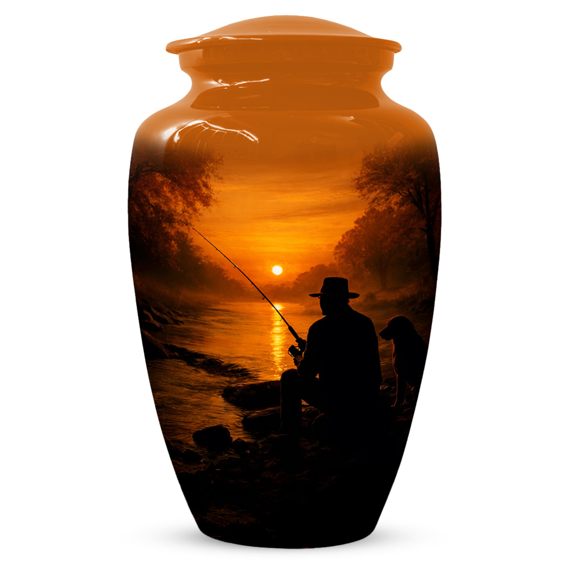 Personalized Fishing Urn for Dad – Gone Fishing Cremation Urns for Ashes | Fishing Memorial Keepsake  for Father