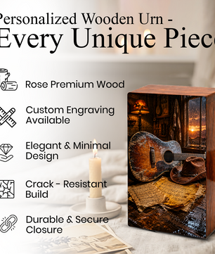 Cowboy Legacy Urn For Ashes Male - Western Cremation Wooden Urns For Dad