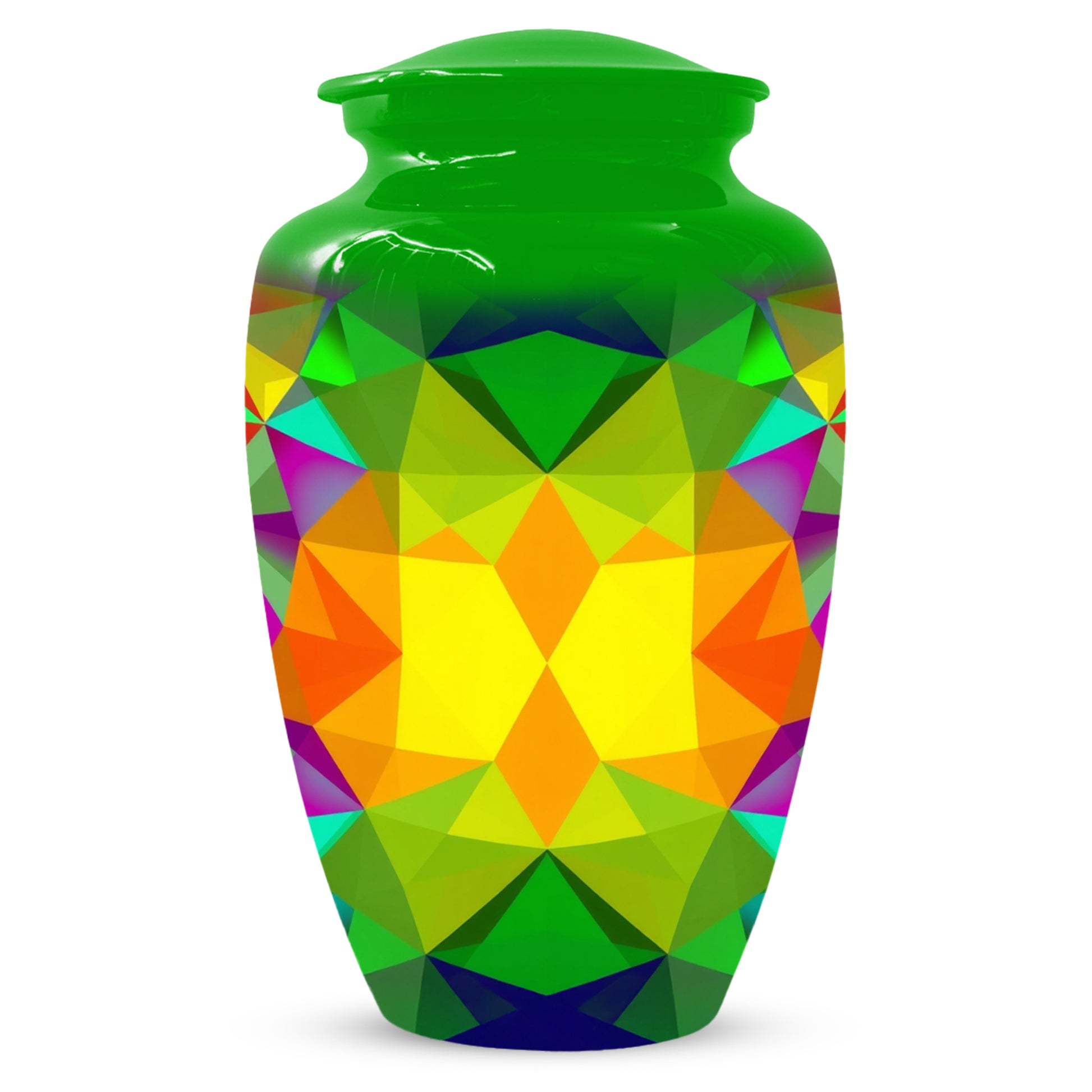 Geometric Rainbow Urn for Mom – Modern Abstract Cremation Urn for Ashes