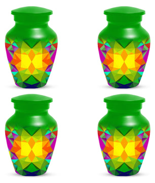 Geometric Rainbow Urn for Mom – Modern Abstract Cremation Urn for Ashes