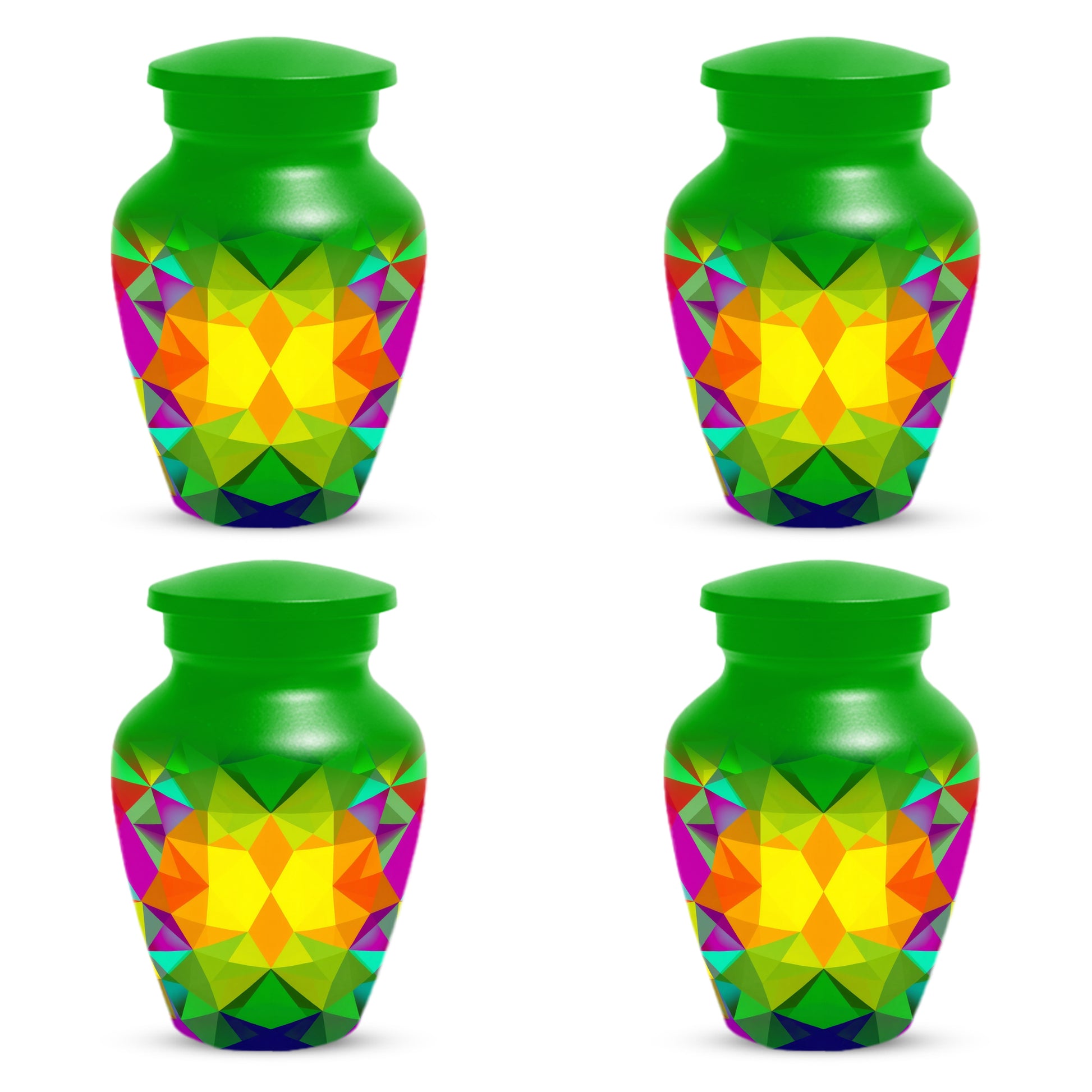 Geometric Rainbow Urn for Mom – Modern Abstract Cremation Urn for Ashes