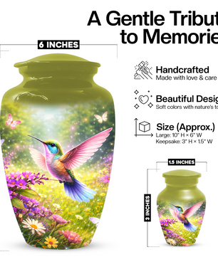 Hummingbird Urn for Ashes, Custom Cremation Urn for Mom