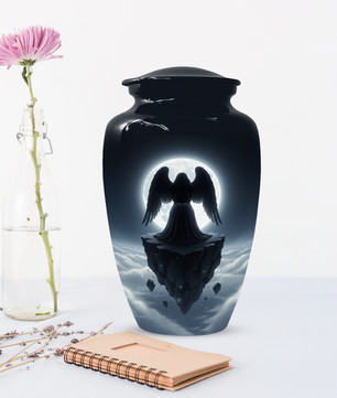 Personalized Angel Urn for Mom – Moonlight Guardian Angel Cremation Urn for Ashes