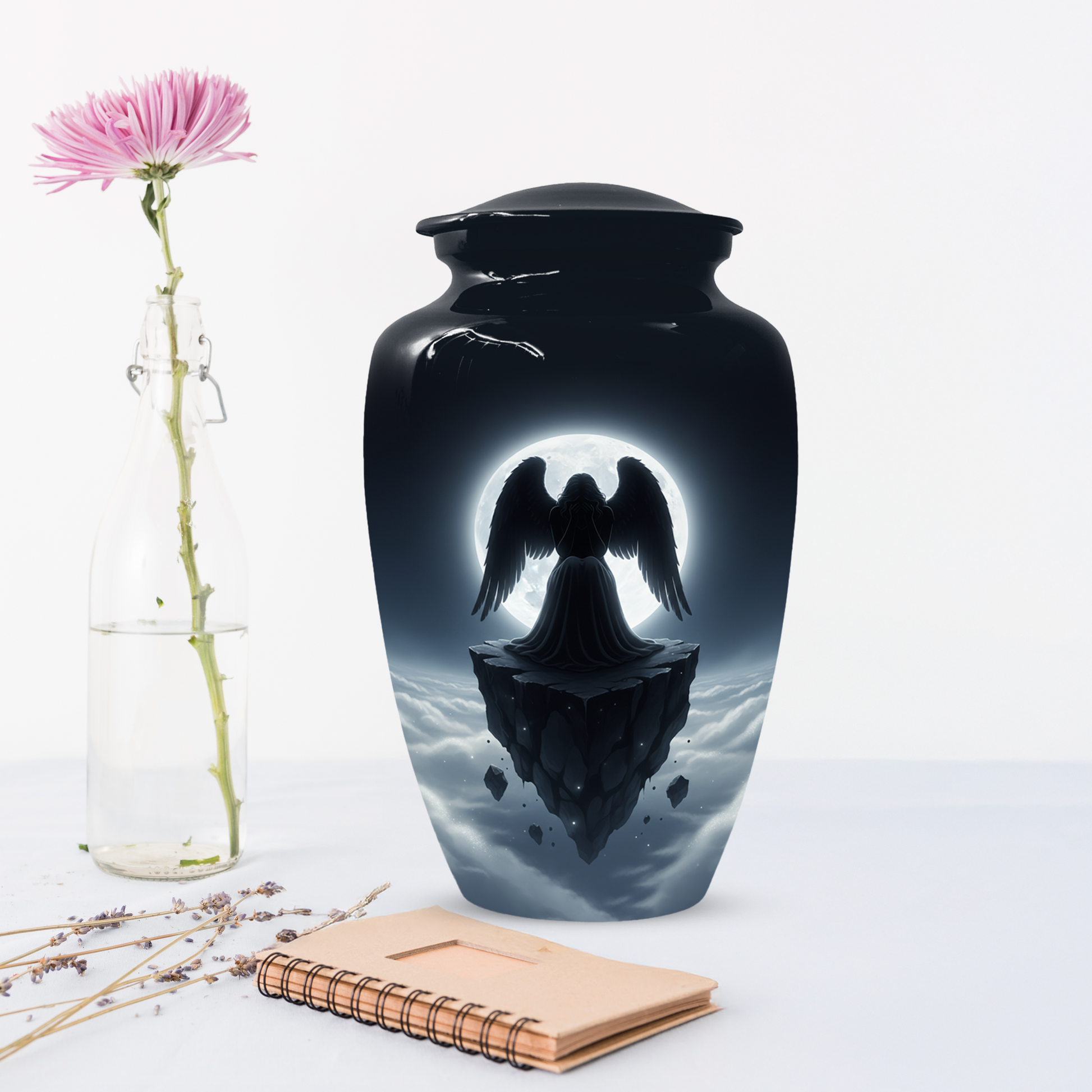 Personalized Angel Urn for Mom – Moonlight Guardian Angel Cremation Urn for Ashes