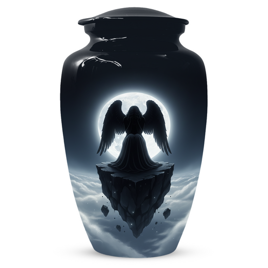 Personalized Angel Urn for Mom – Moonlight Guardian Angel Cremation Urn for Ashes