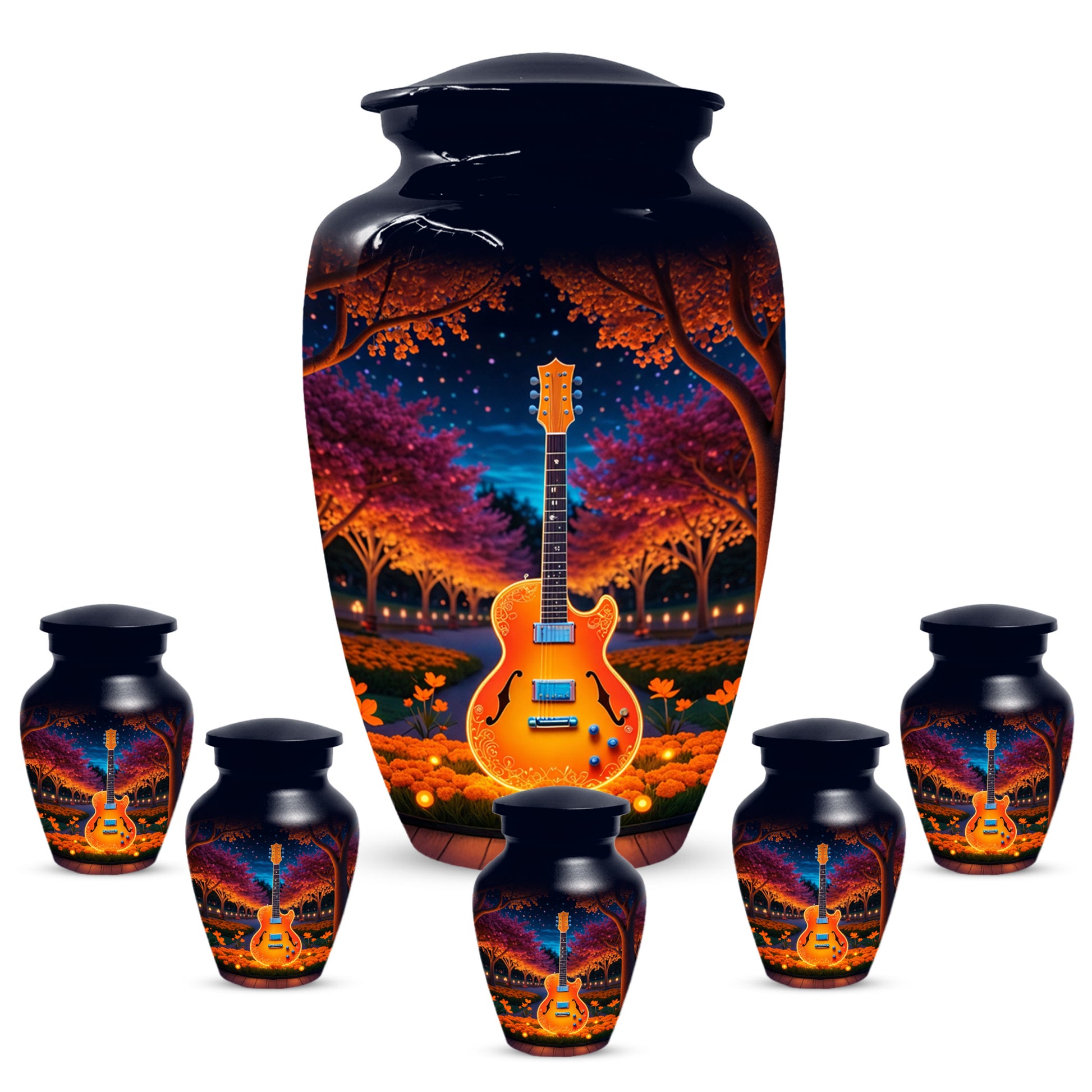 Guitar Cremation Urn for Ashes - Personalized Music Memorial for Mother