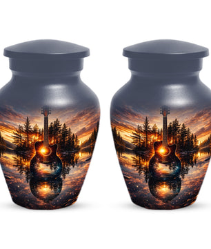 Guitar  Keepsake Urn for Dad -  Personalized Music Memorial Cremation Urns for Men