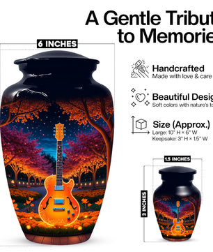 Guitar Cremation Urn for Ashes - Personalized Music Memorial for Mother