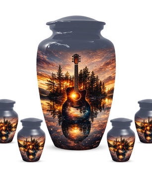 Guitar  Keepsake Urn for Dad -  Personalized Music Memorial Cremation Urns for Men