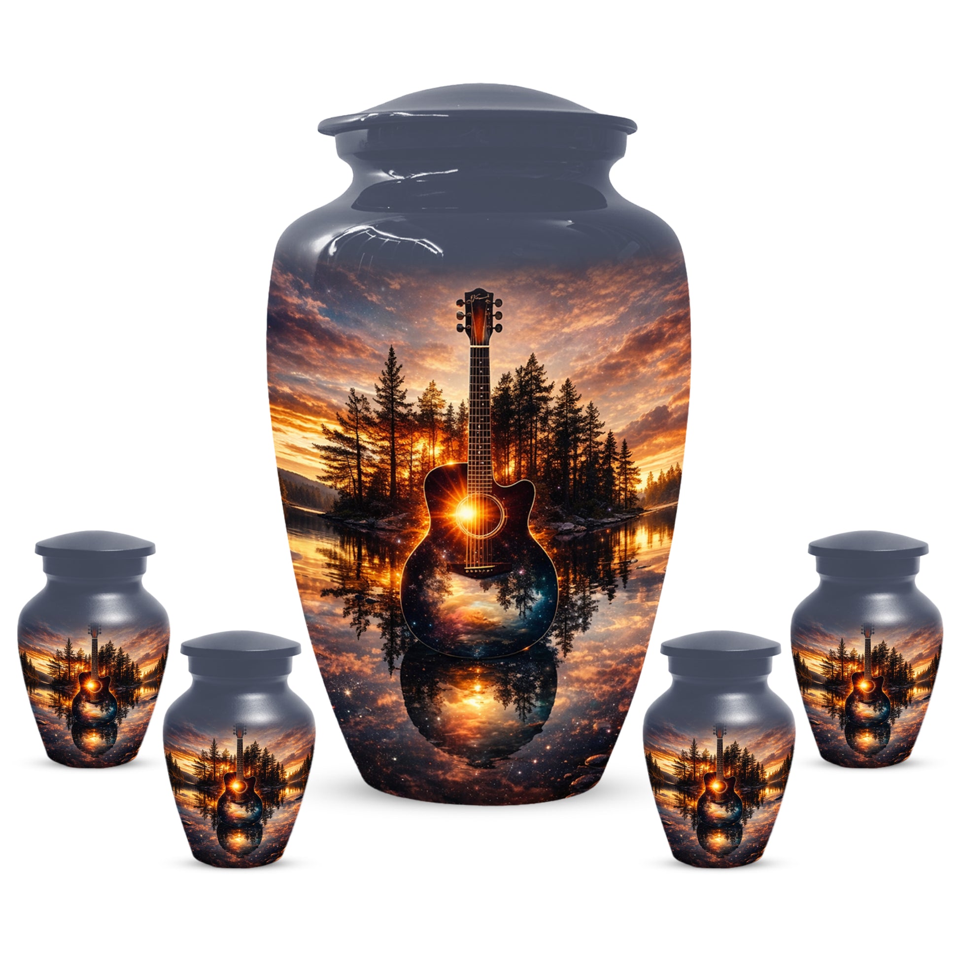 Guitar  Keepsake Urn for Dad -  Personalized Music Memorial Cremation Urns for Men