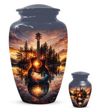 Guitar  Keepsake Urn for Dad -  Personalized Music Memorial Cremation Urns for Men