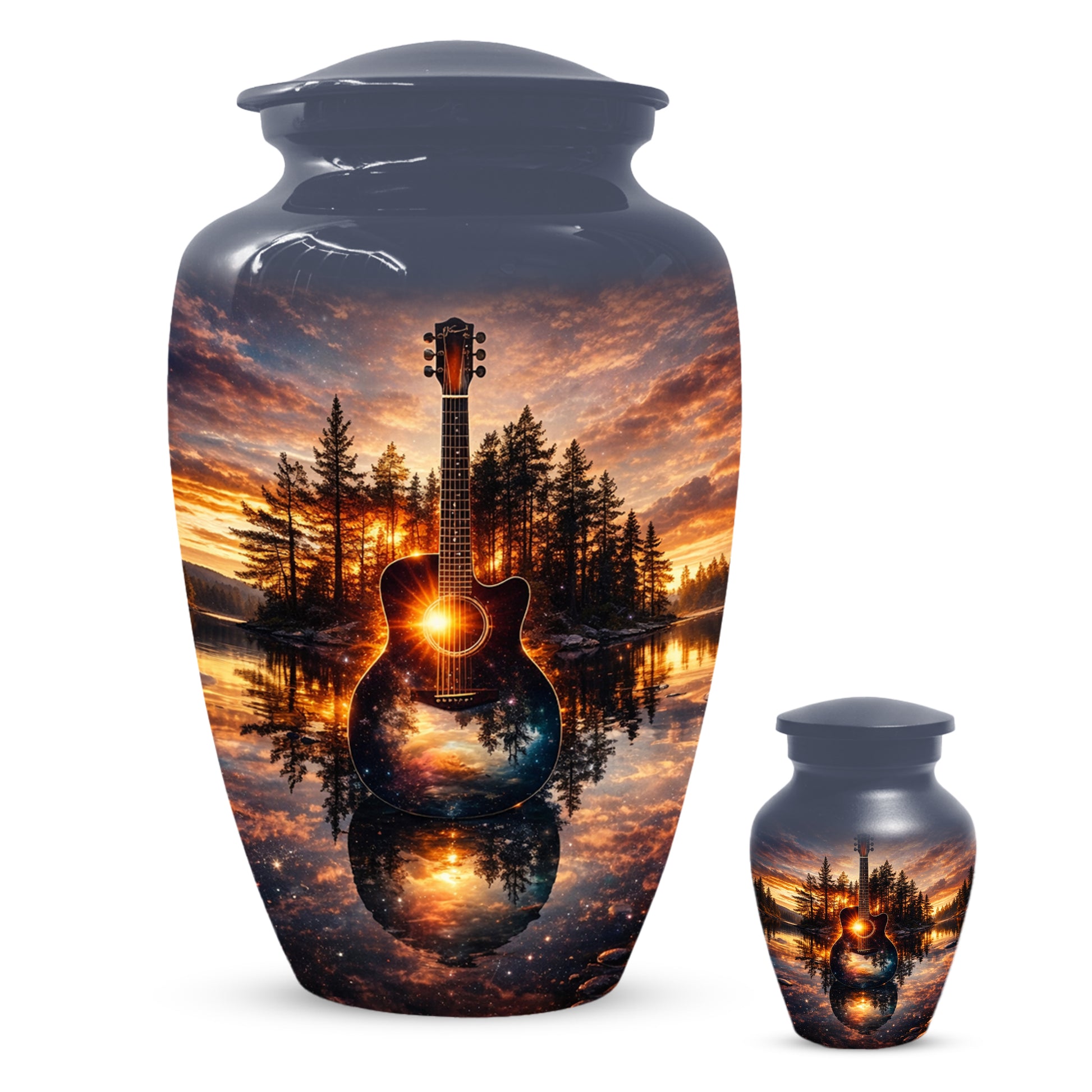 Guitar  Keepsake Urn for Dad -  Personalized Music Memorial Cremation Urns for Men