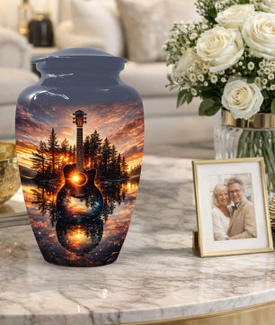 Guitar  Keepsake Urn for Dad -  Personalized Music Memorial Cremation Urns for Men