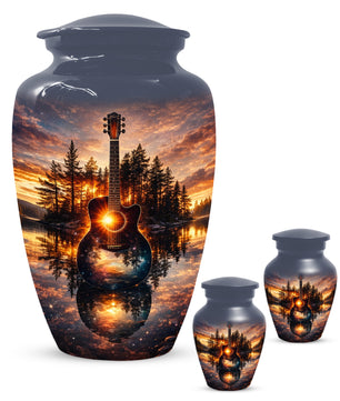Guitar  Keepsake Urn for Dad -  Personalized Music Memorial Cremation Urns for Men