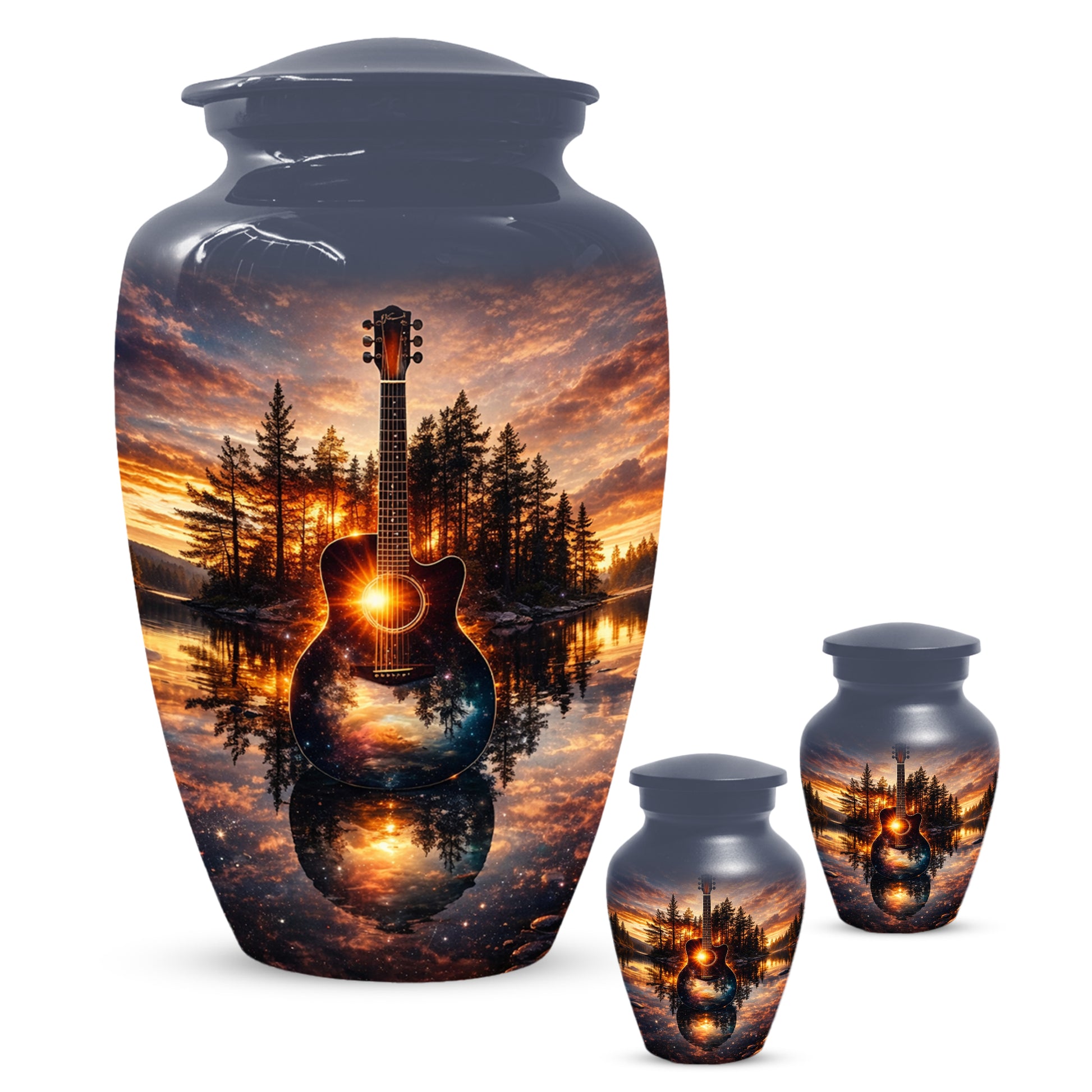 Guitar  Keepsake Urn for Dad -  Personalized Music Memorial Cremation Urns for Men