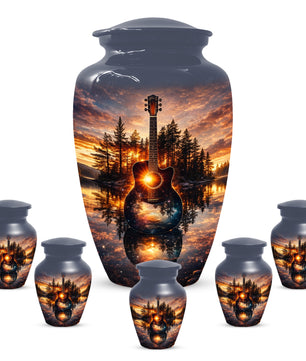 Guitar  Keepsake Urn for Dad -  Personalized Music Memorial Cremation Urns for Men