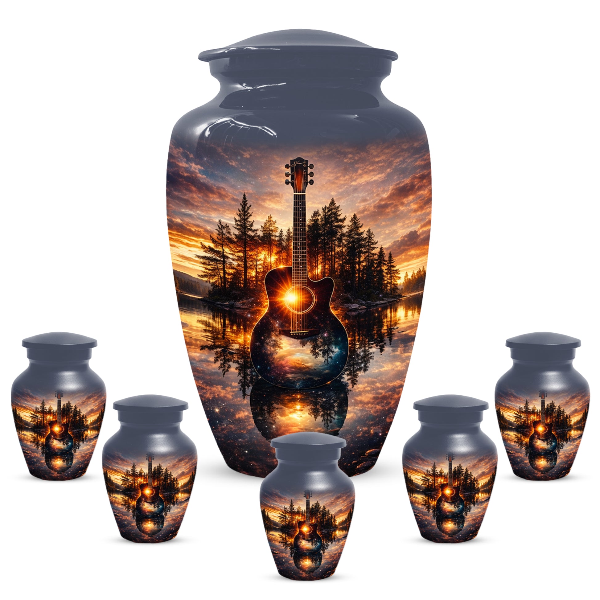 Guitar  Keepsake Urn for Dad -  Personalized Music Memorial Cremation Urns for Men
