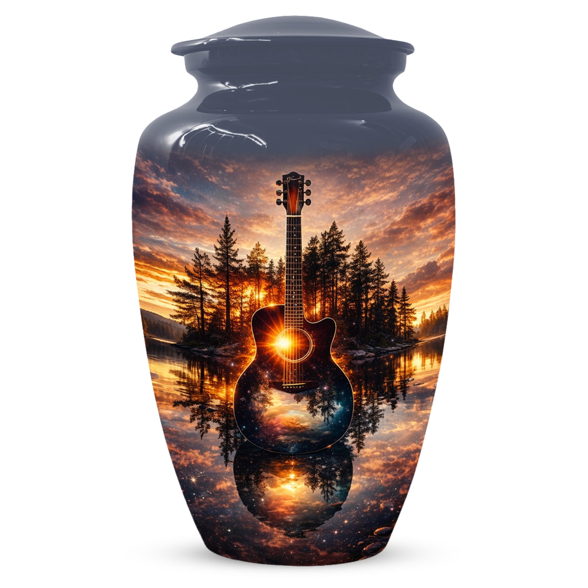 Guitar  Keepsake Urn for Dad -  Personalized Music Memorial Cremation Urns for Men