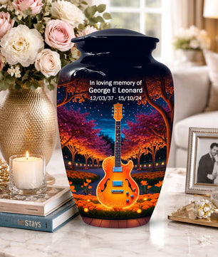 Guitar Cremation Urn for Ashes - Personalized Music Memorial for Mother