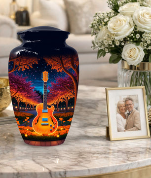 Guitar Cremation Urn for Ashes - Personalized Music Memorial for Mother