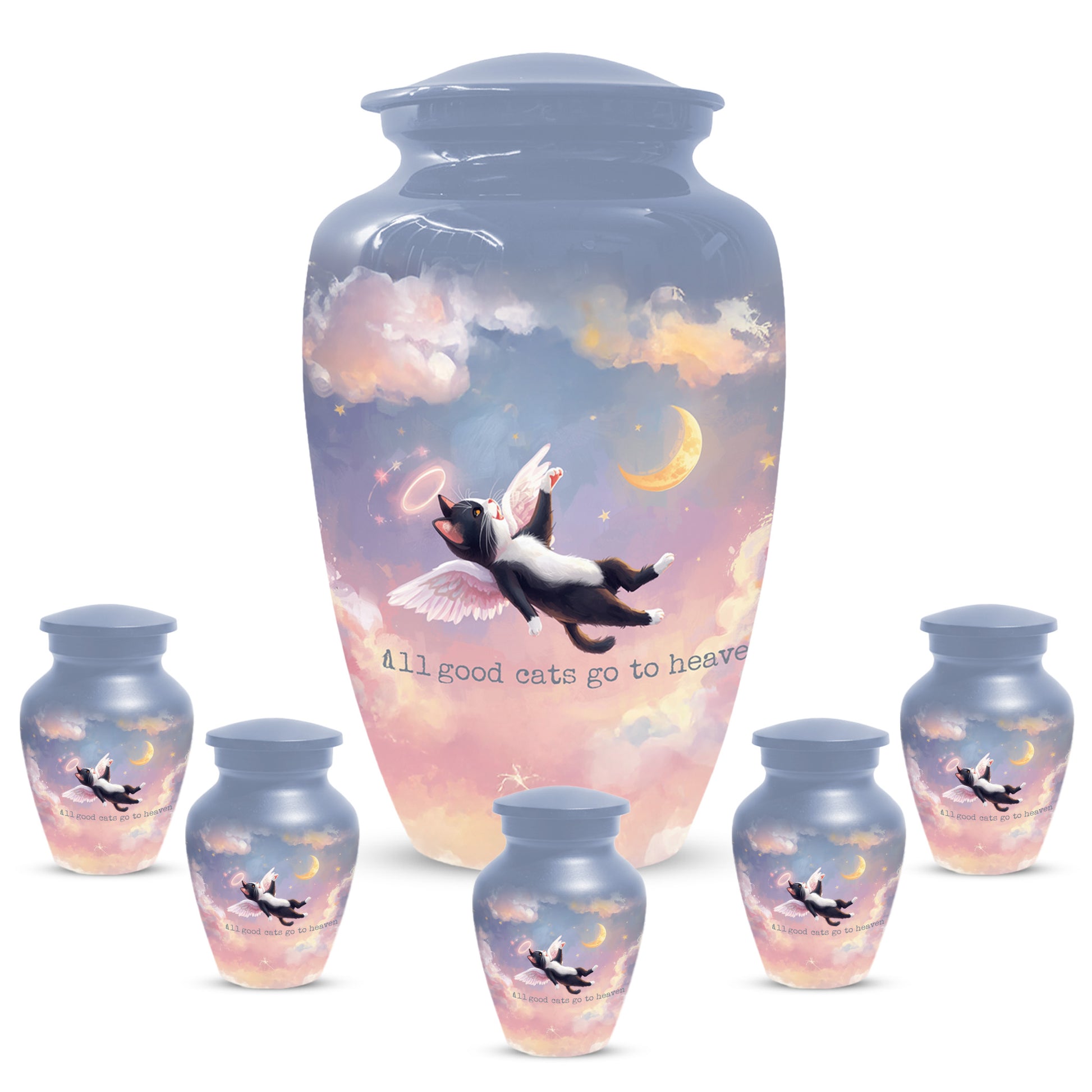 Angel Cat Rainbow Bridge Keepsake -  Custom Pet Cremation Urns for Cat