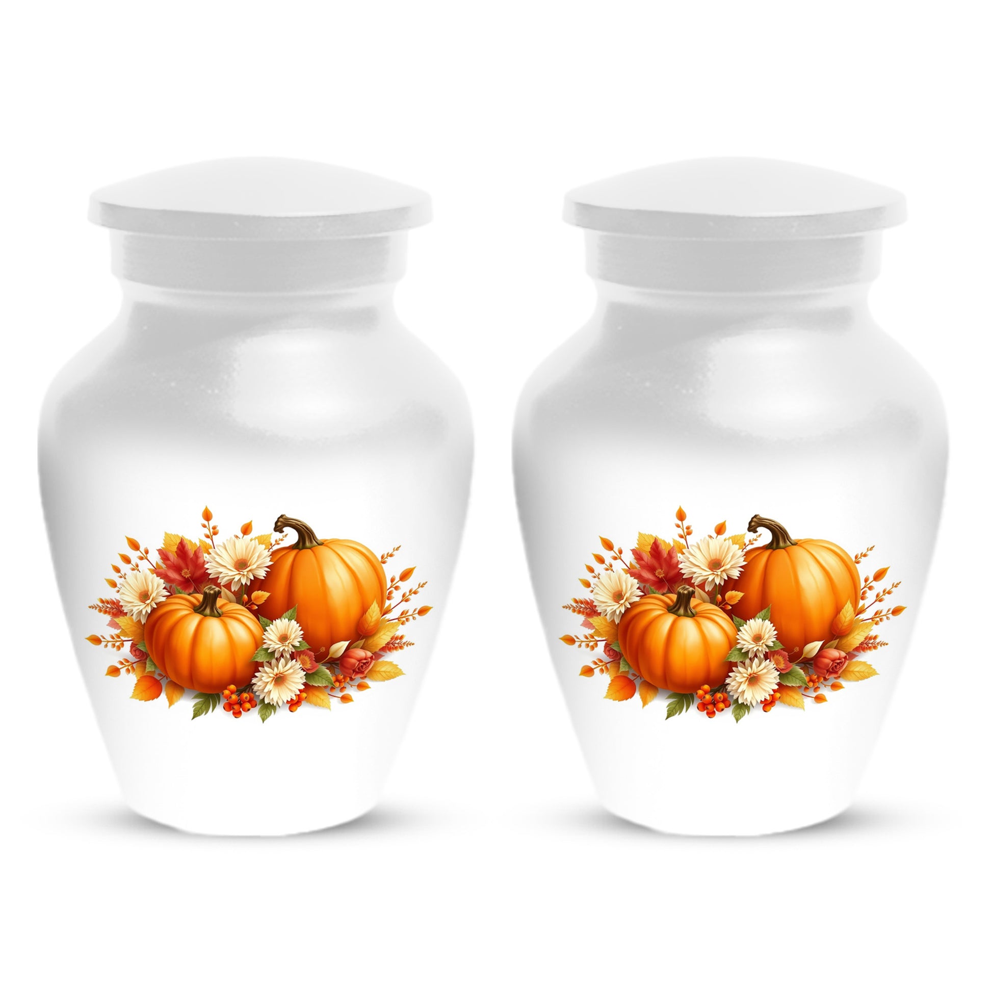 Pumpkin Floral Urn for Mom – Personalized Autumn Cremation Urns for Ashes