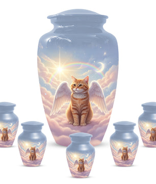 Cat Wing Urn for Adult Ashes | Angel Cat Cremation Urn & Memorial Urn
