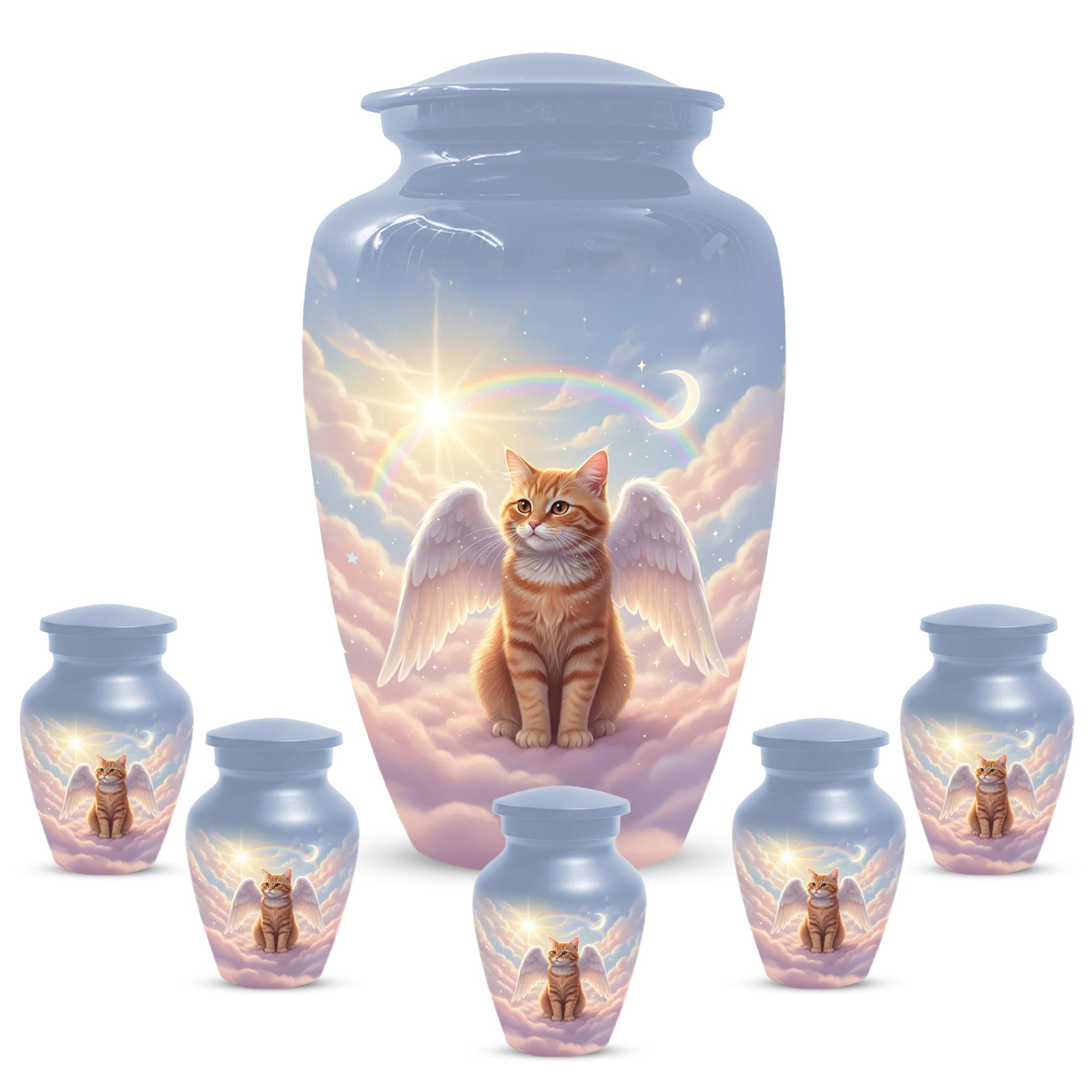 Cat Wing Urn for Adult Ashes | Angel Cat Cremation Urn & Memorial Urn