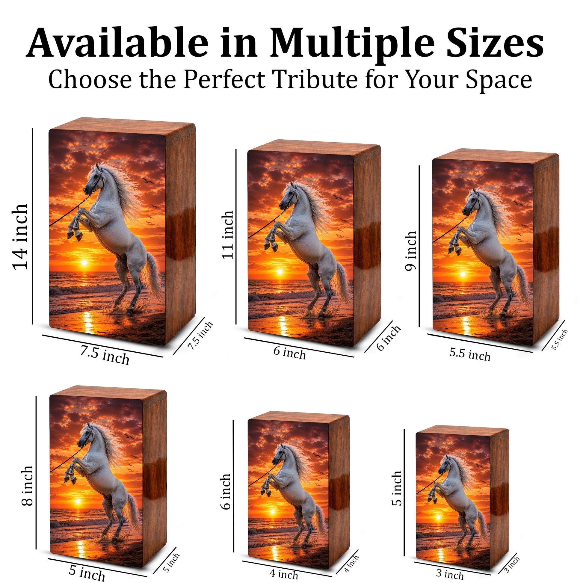 Horse Urn For Human Ashes - Sunset Beach Western Keepsake Urns For Adults