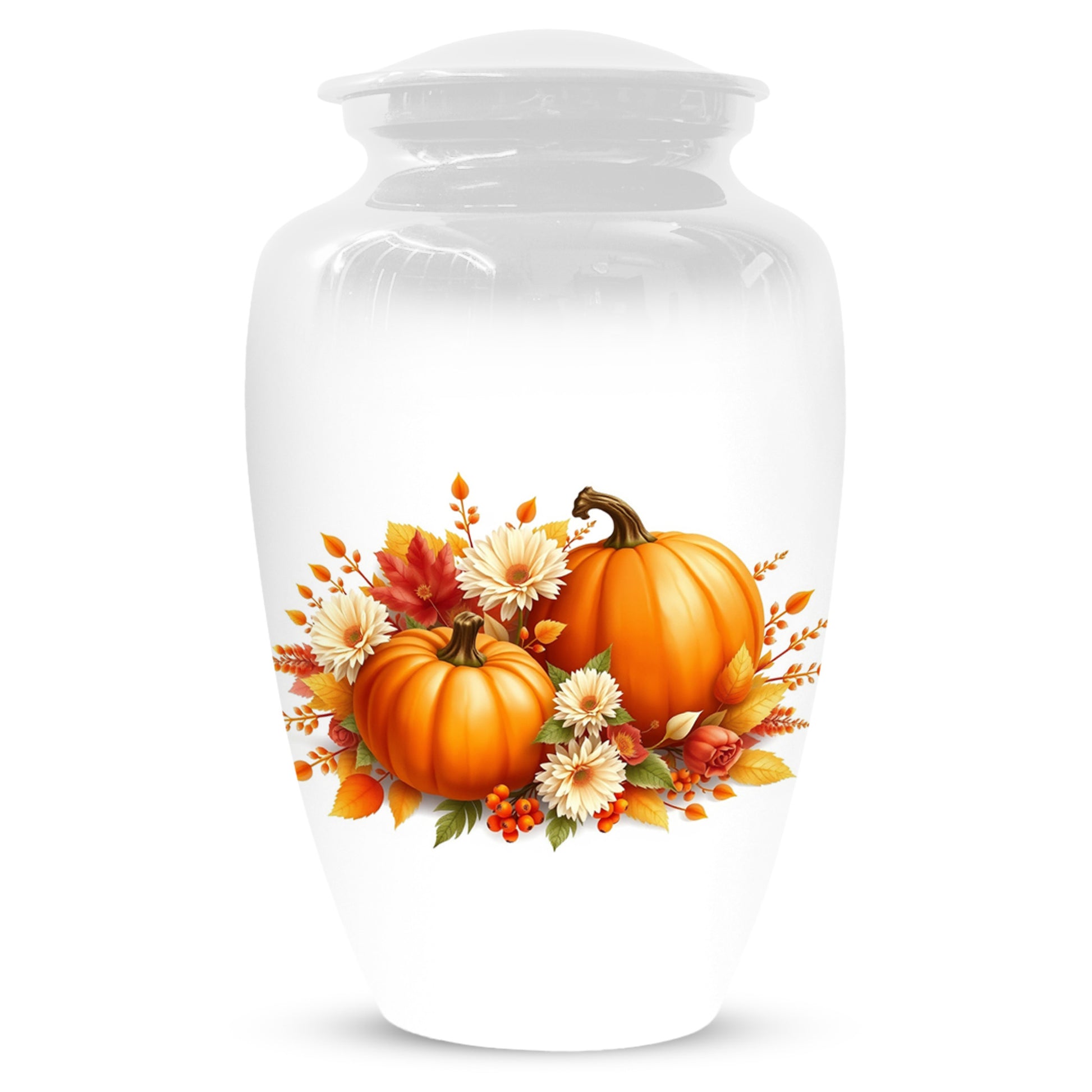 Pumpkin Floral Urn for Mom – Personalized Autumn Cremation Urns for Ashes