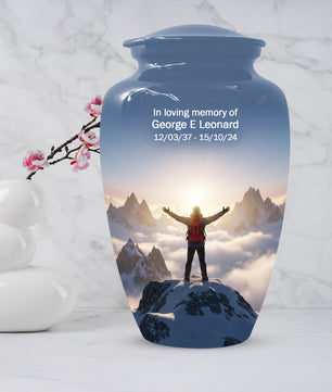 Mountain Adventure Adult Urn for Human Ashes | Personalized Adult Cremation Urn