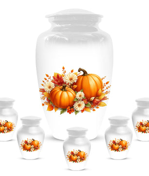 Pumpkin Floral Urn for Mom – Personalized Autumn Cremation Urns for Ashes