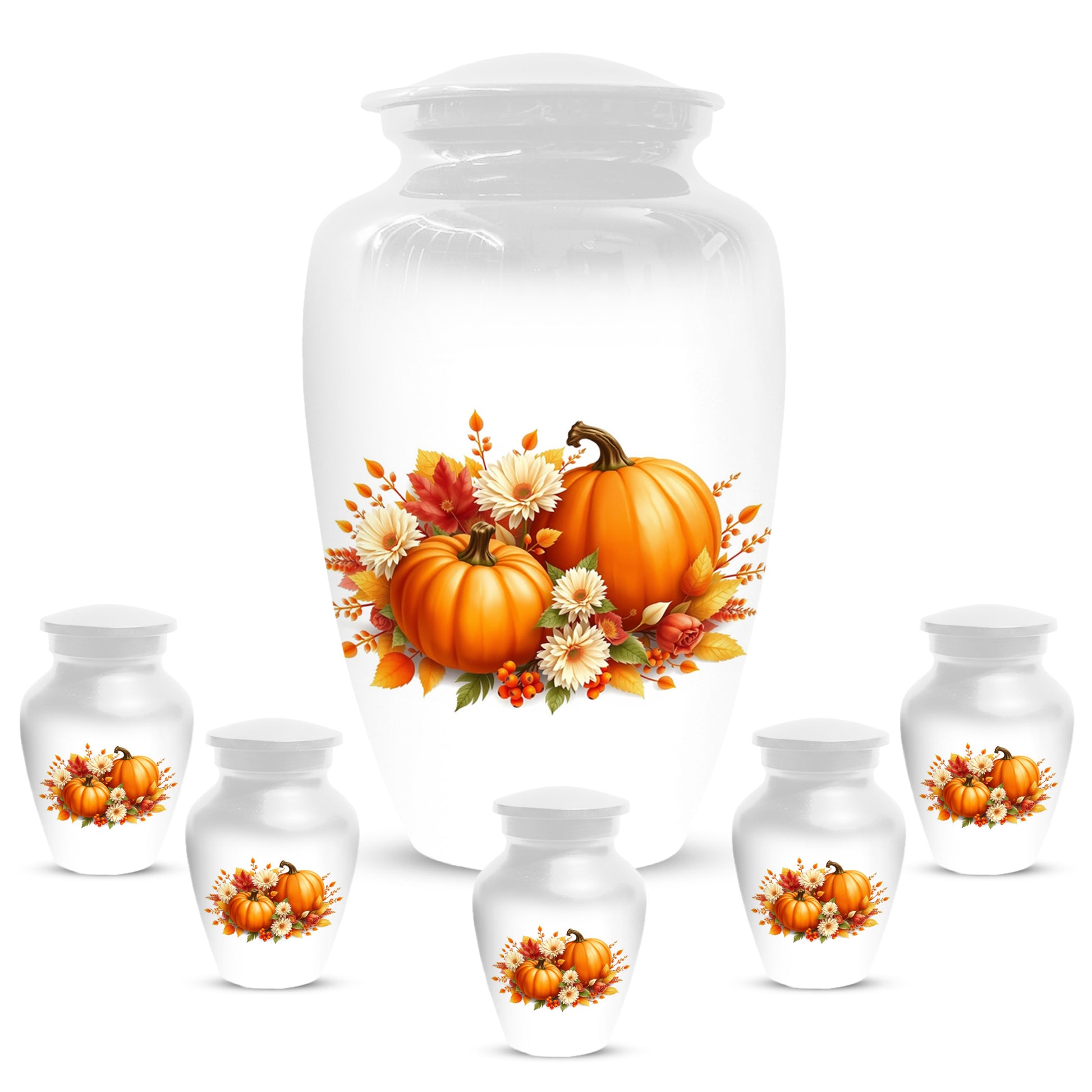 Pumpkin Floral Urn for Mom – Personalized Autumn Cremation Urns for Ashes