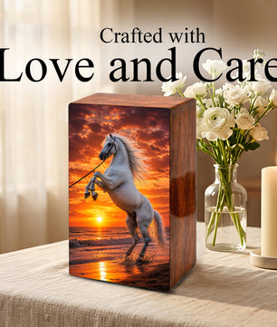 Horse Urn For Human Ashes - Sunset Beach Western Keepsake Urns For Adults
