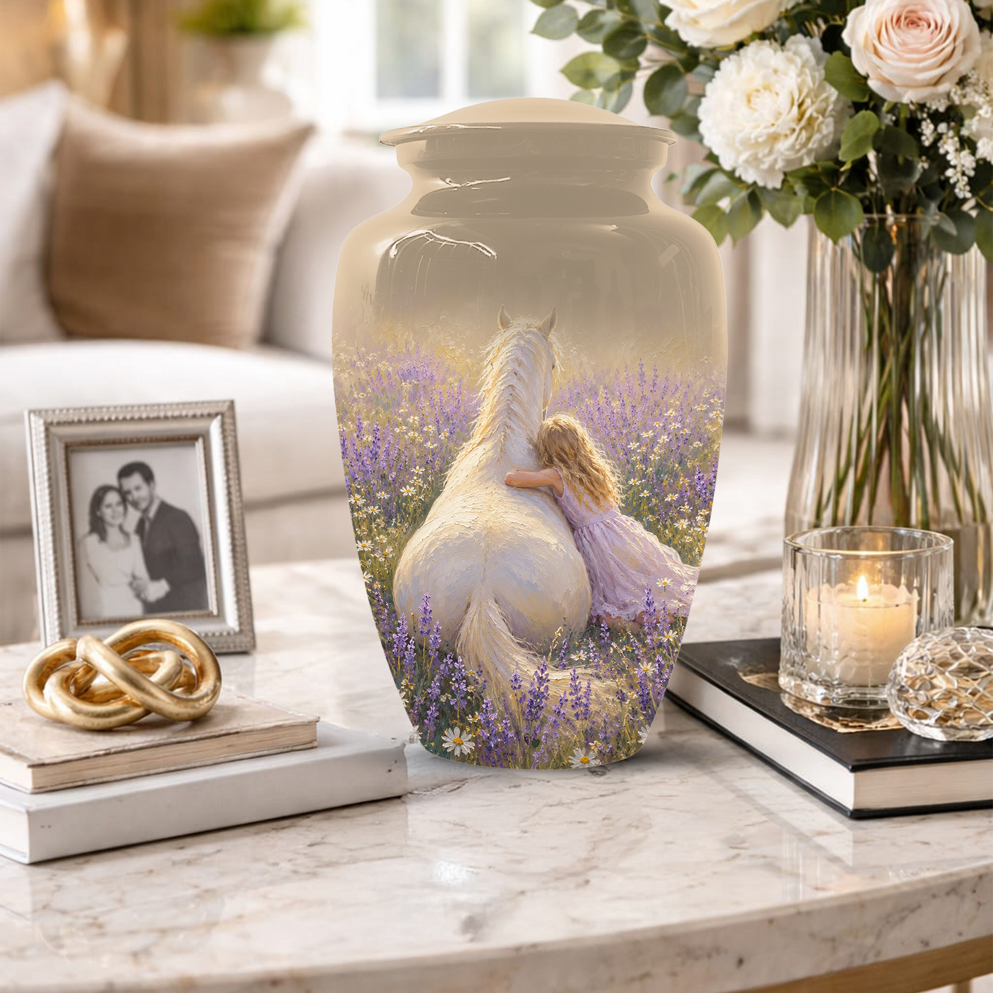 Horse Cremation Urn for Ashes - Personalized Equestrian Memorial for Mom