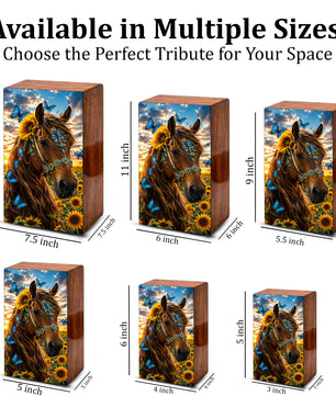 Horse Urn For Ashes Female - Sunflower Cremation Urns For Adult Women