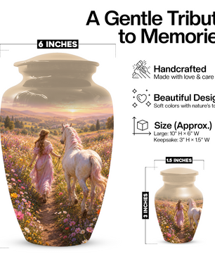 Horse Cremation Urn for Ashes -  Personalized Memorial Keepsake for Mom