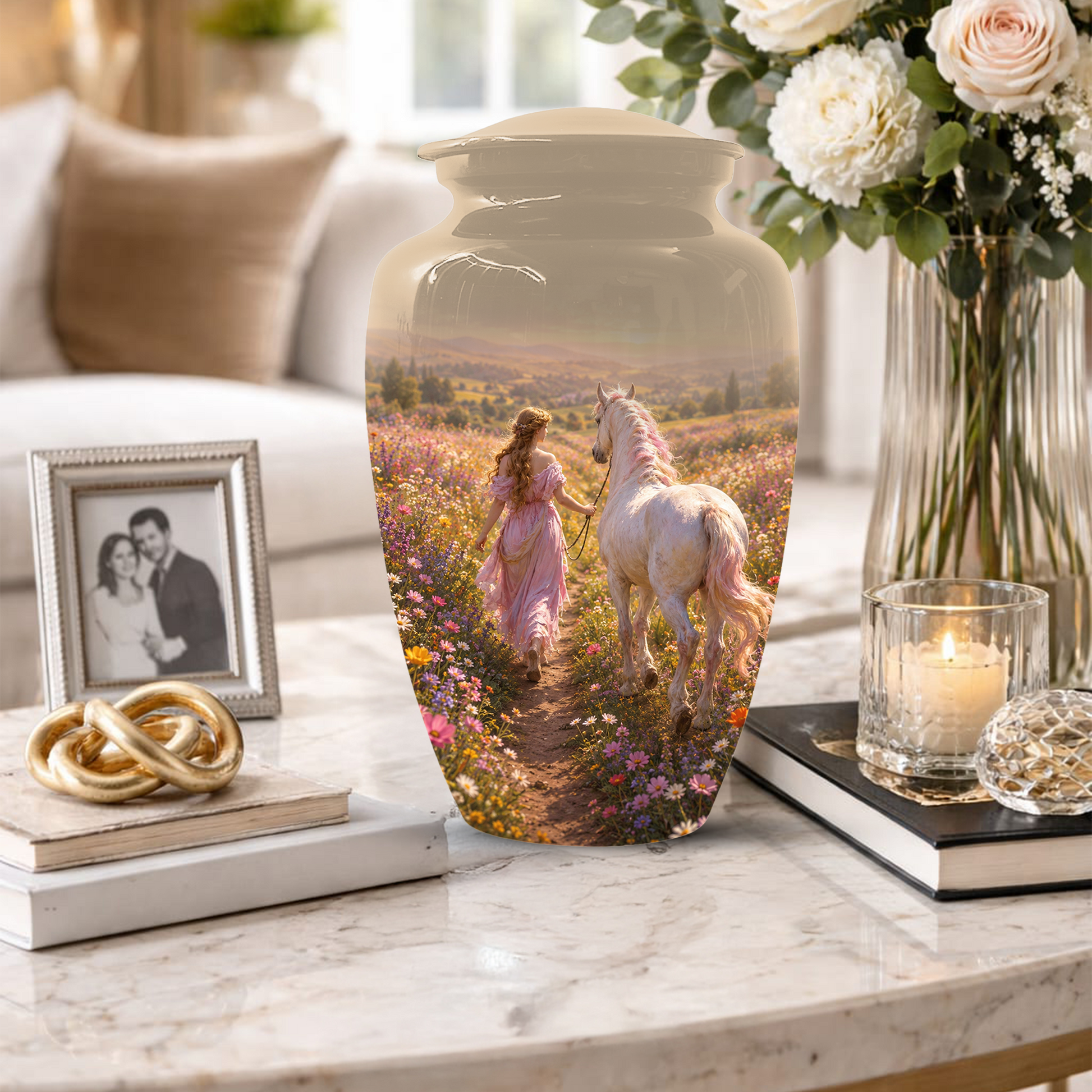 Horse Cremation Urn for Ashes -  Personalized Memorial Keepsake for Mom