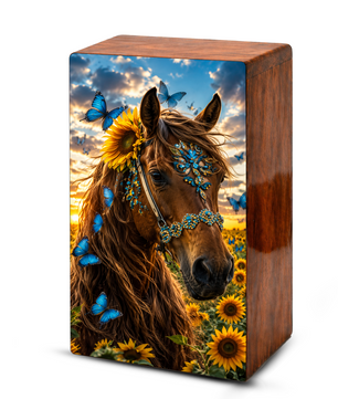 Horse Urn For Ashes Female - Sunflower Cremation Urns For Adult Women