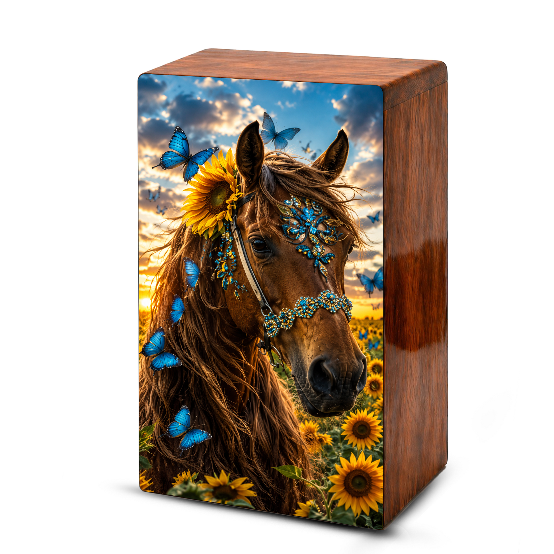 Horse Urn For Ashes Female - Sunflower Cremation Urns For Adult Women