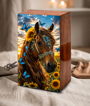 Horse Urn For Ashes Female - Sunflower Cremation Urns For Adult Women
