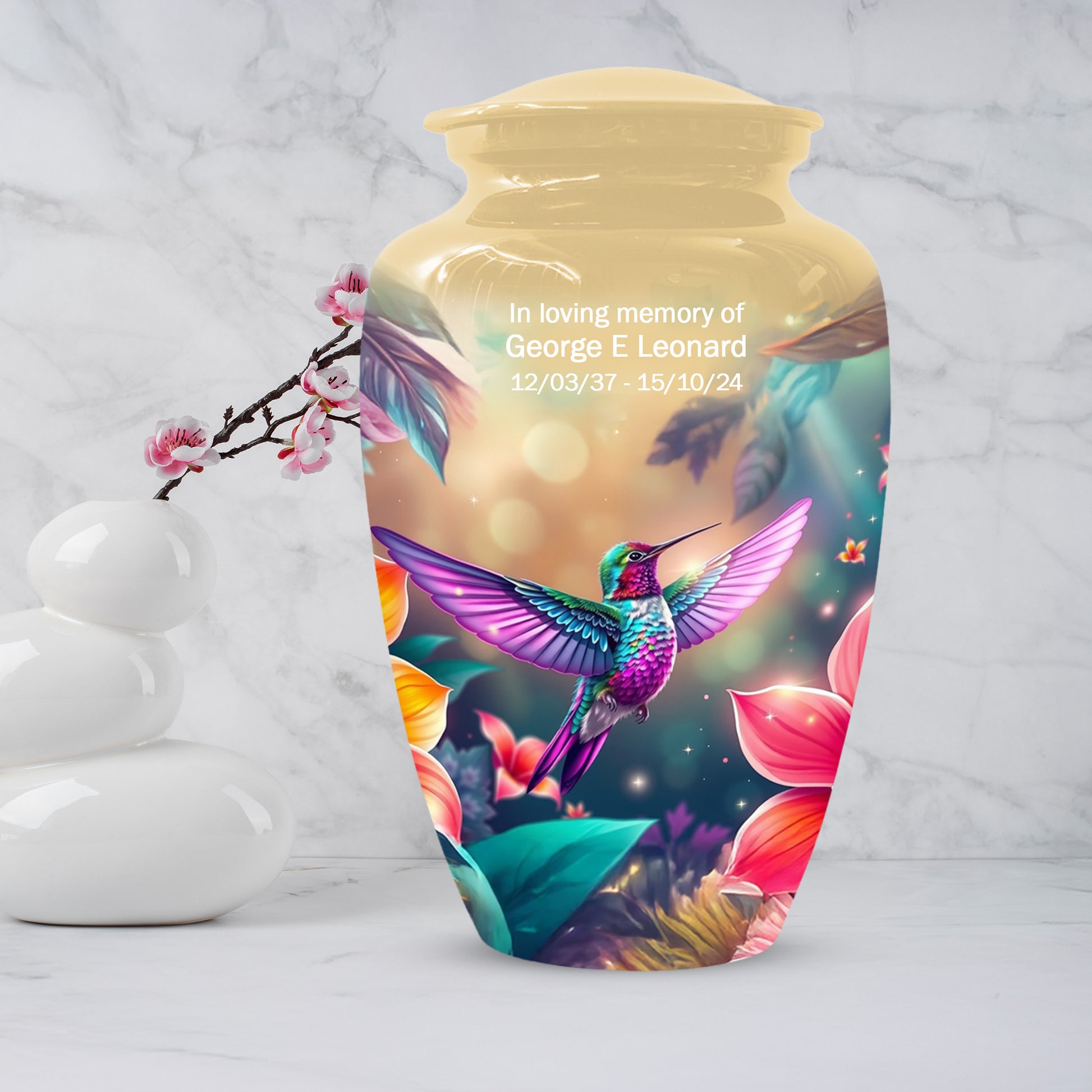 Personalized Hummingbird Urn for Ashes – Cusn, Adult Cremation Hummingbird Memorial Funeral Urn for Human Ashes