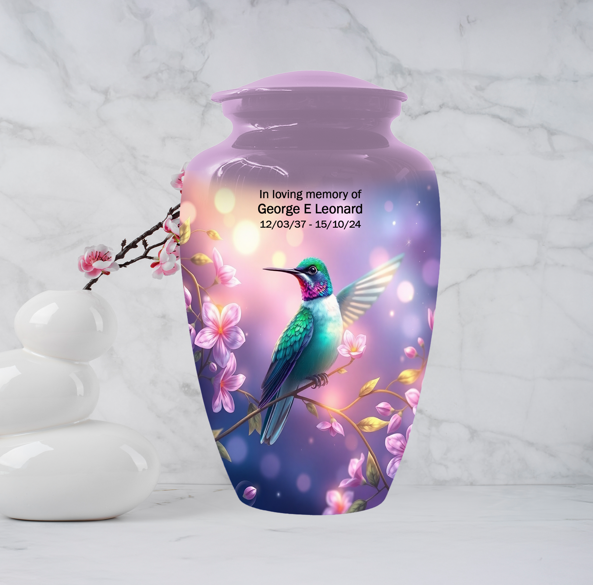 Hummingbird Urn for Mom, Custom Cremation Urn for Human Ashes